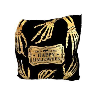 Place & Time - Happy Halloween Skeleton Arms Pillow 18”x 18” Goth (1 Pillow)